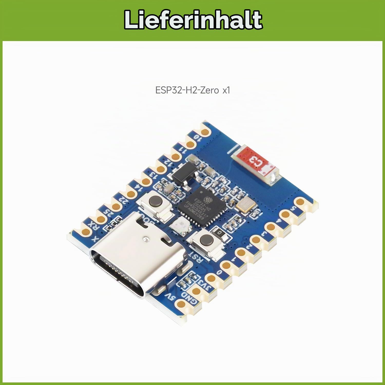 waveshare-esp32-h2-mini-entwicklungsboard-esp32-h2fh4s-4mb-flash image 2