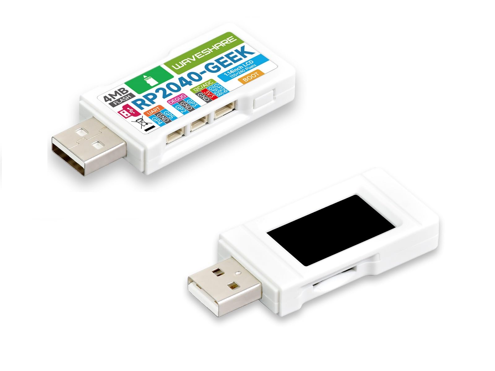 waveshare-rp2040-geek-entwicklungsboard-mit-1-14-zoll-lcd-240x135-und-swd-debugg image 1