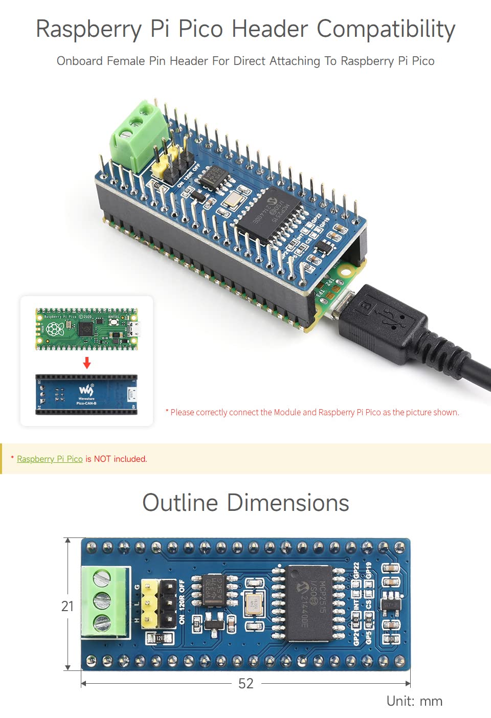 waveshare-can-bus-modul-b-f-r-raspberry-pi-pico-mcp2515-spi image 3