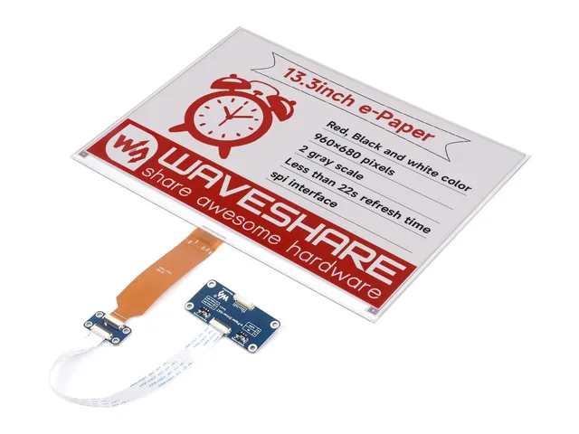 waveshare-13-3inch-e-paper-display-b-rot-schwarz-wei-960x680-mit-driver-hat-f-r- image 1