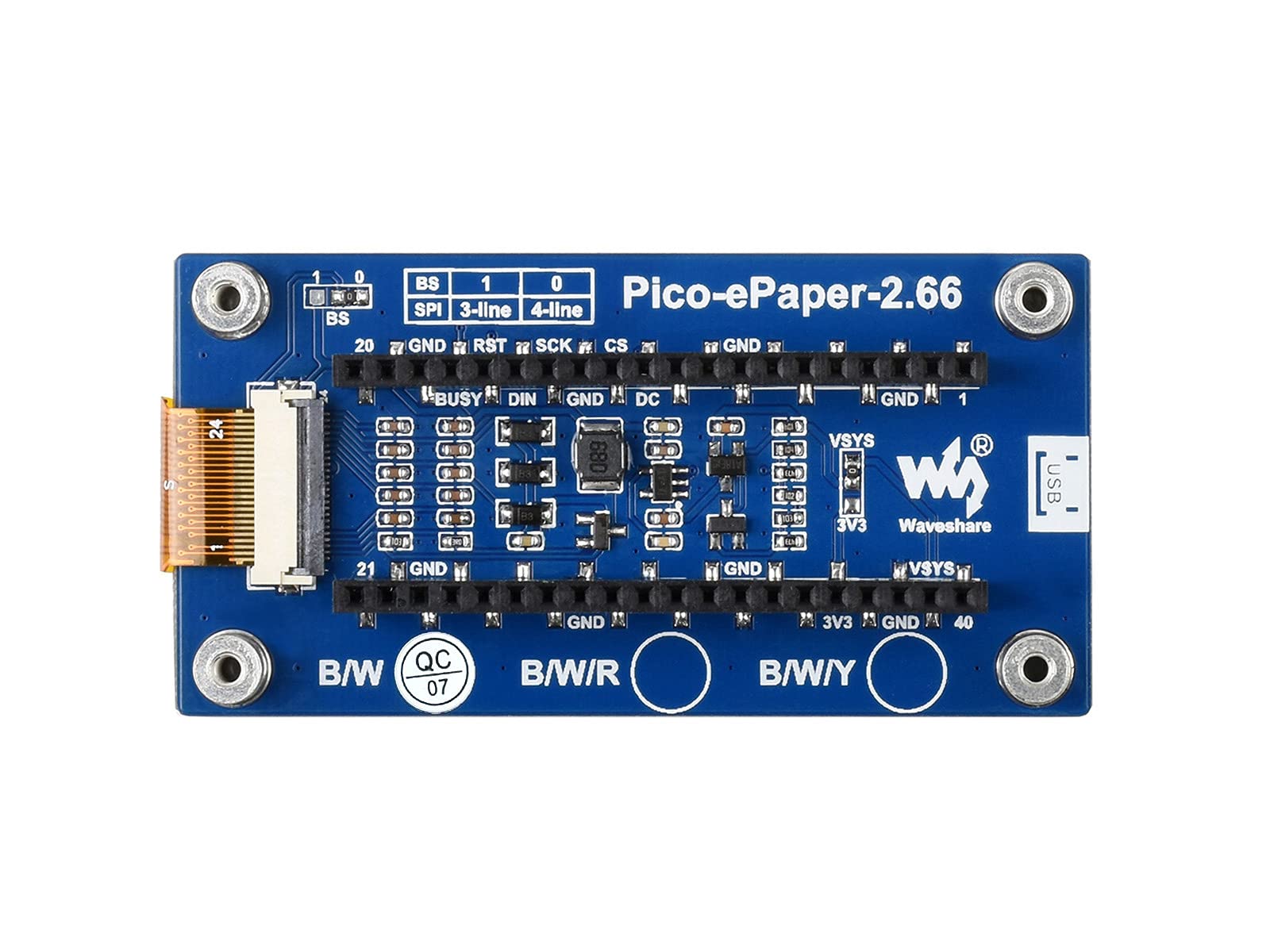 waveshare-2-66-zoll-e-paper-display-modul-296x152-pixel-schwarz-wei-f-r-raspberr image 2