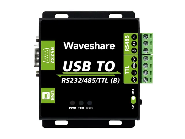waveshare-ch343g-usb-zu-rs232-485-ttl-industrie-isolator-konverter-aluminiumgeh- image 1