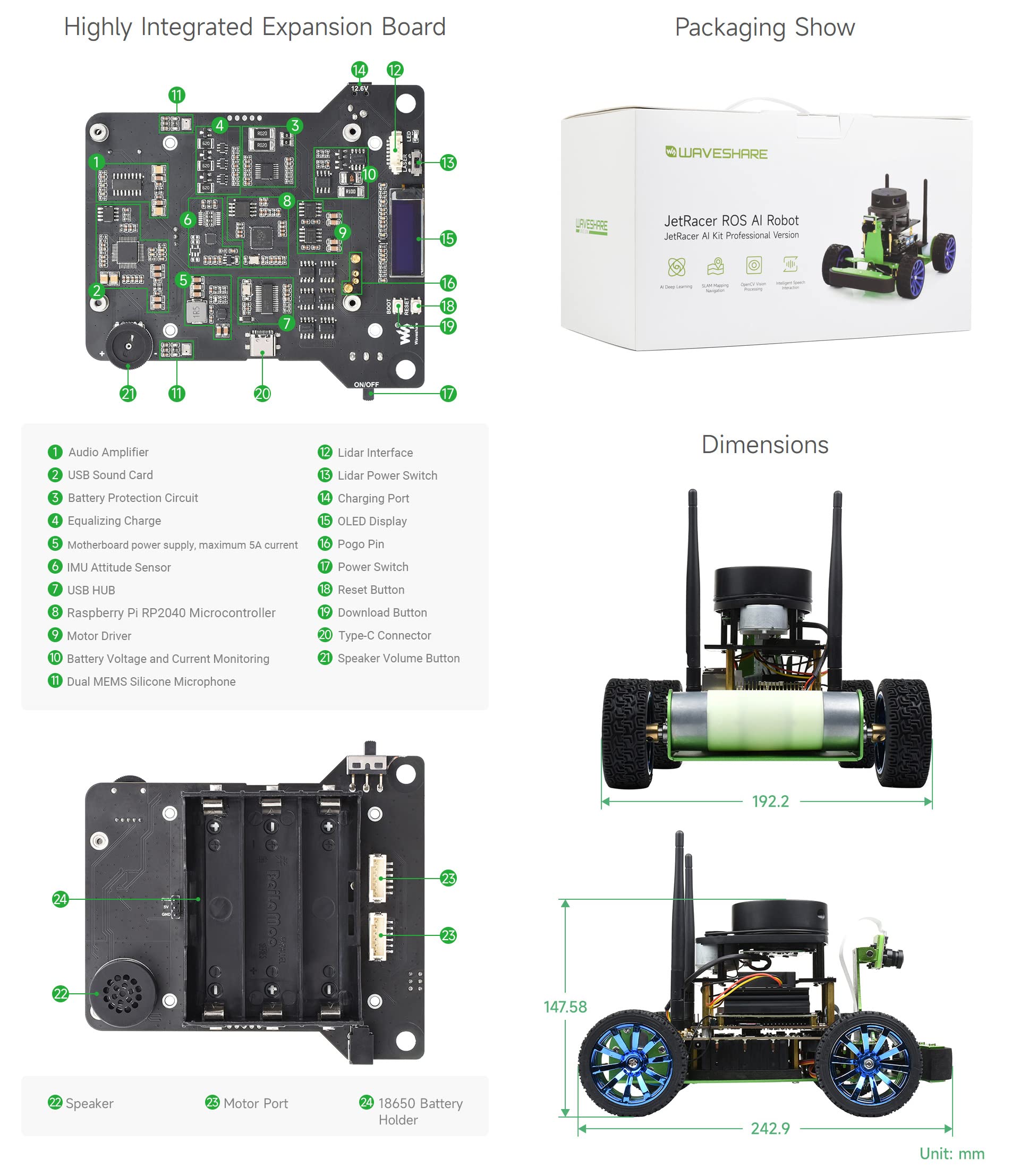 waveshare-jetracer-professional-version-ros-ki-roboter-auto-bausatz-mit-dual-con image 8