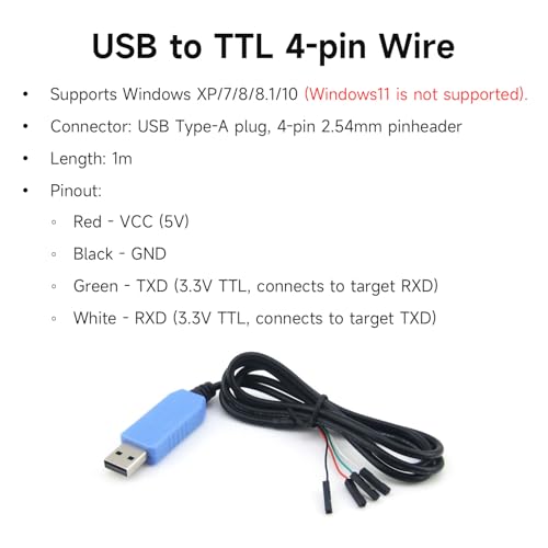 waveshare-usb-zu-ttl-kabel-4-pin-1m-pl2303-konverter-usb-a image 5