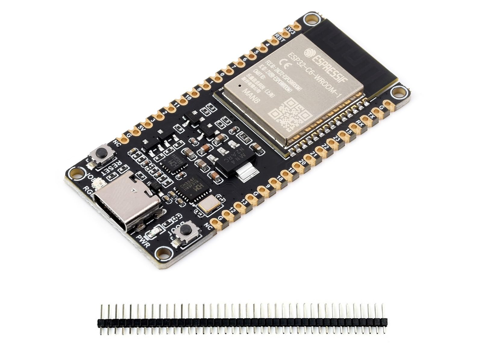 waveshare-esp32-c6-wifi-6-entwicklungsboard-esp32-c6-wroom-1-n8 image 1