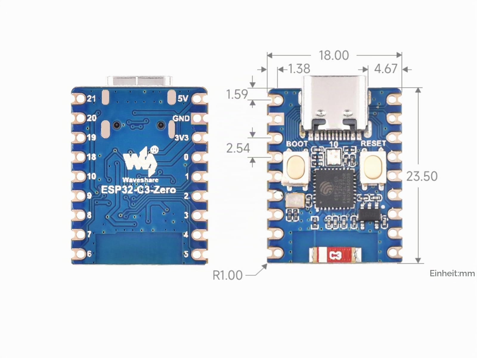 waveshare-esp32-c3-mini-entwicklungsboard-esp32-c3fn4-wi-fi-bluetooth-5-vorgel-t image 6