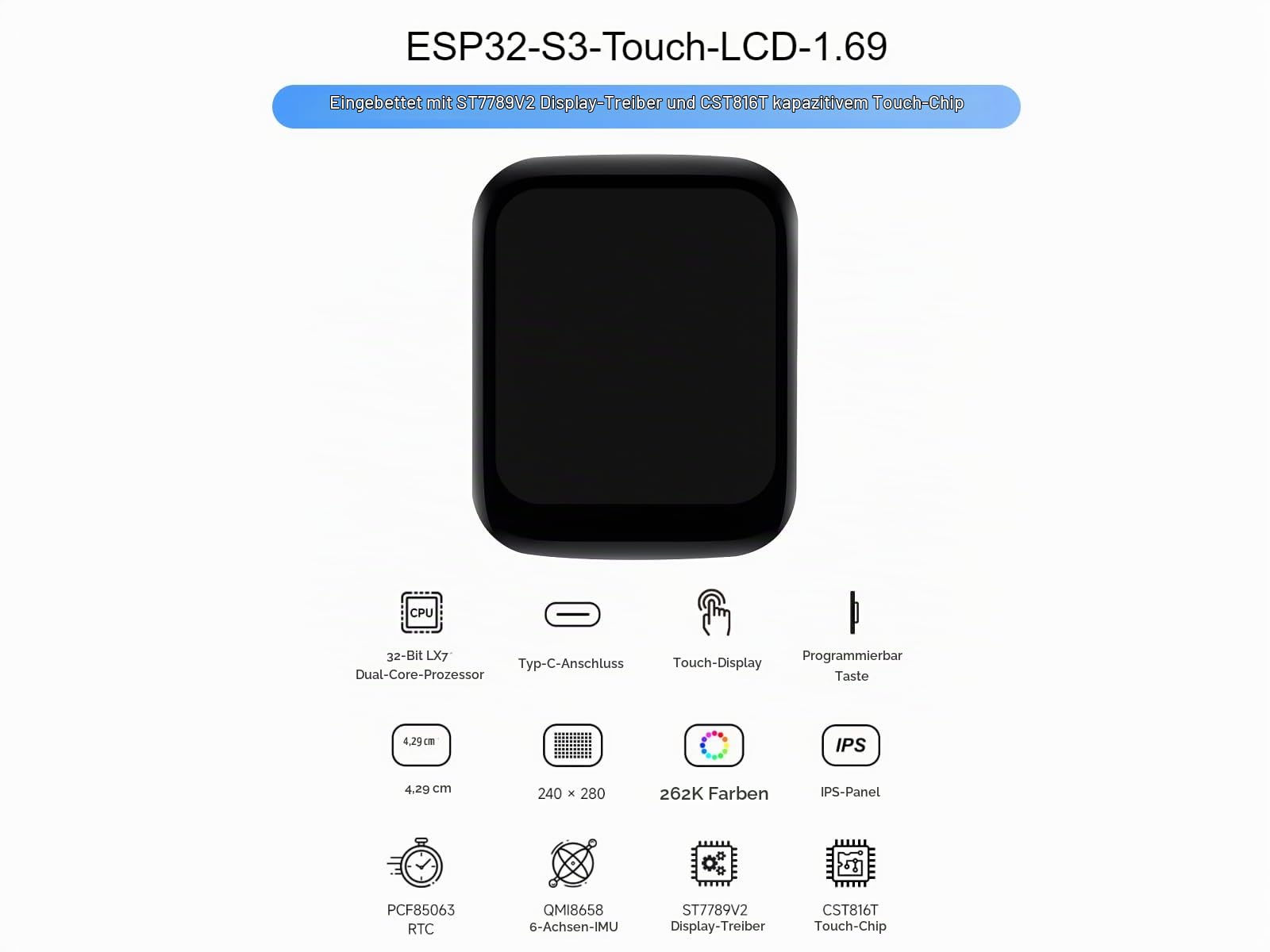 waveshare-esp32-s3-touch-lcd-1-69-zoll-entwicklungsboard-240x280 image 2