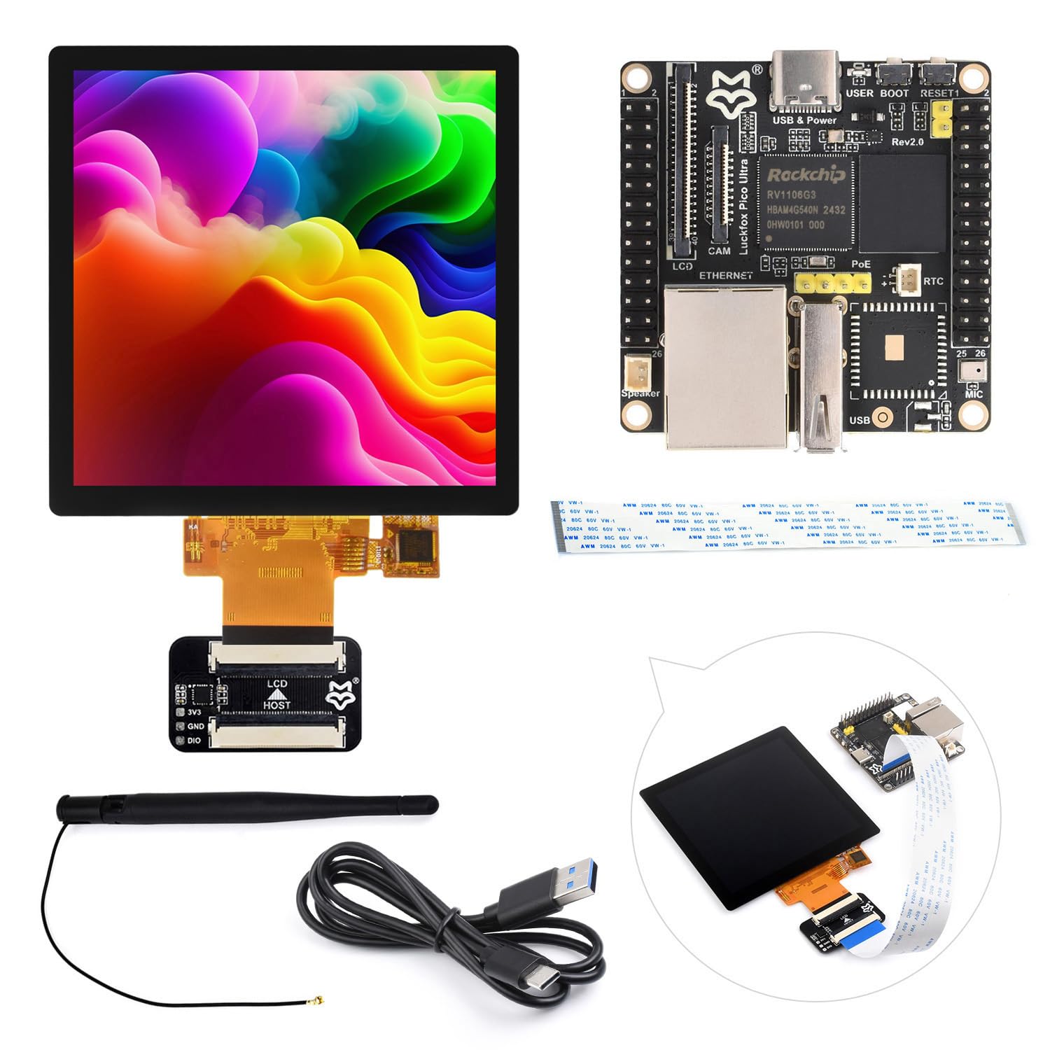 waveshare-luckfox-pico-ultra-rv1106-linux-entwicklungsboard-kit-a-4-zoll-480x480 image 1