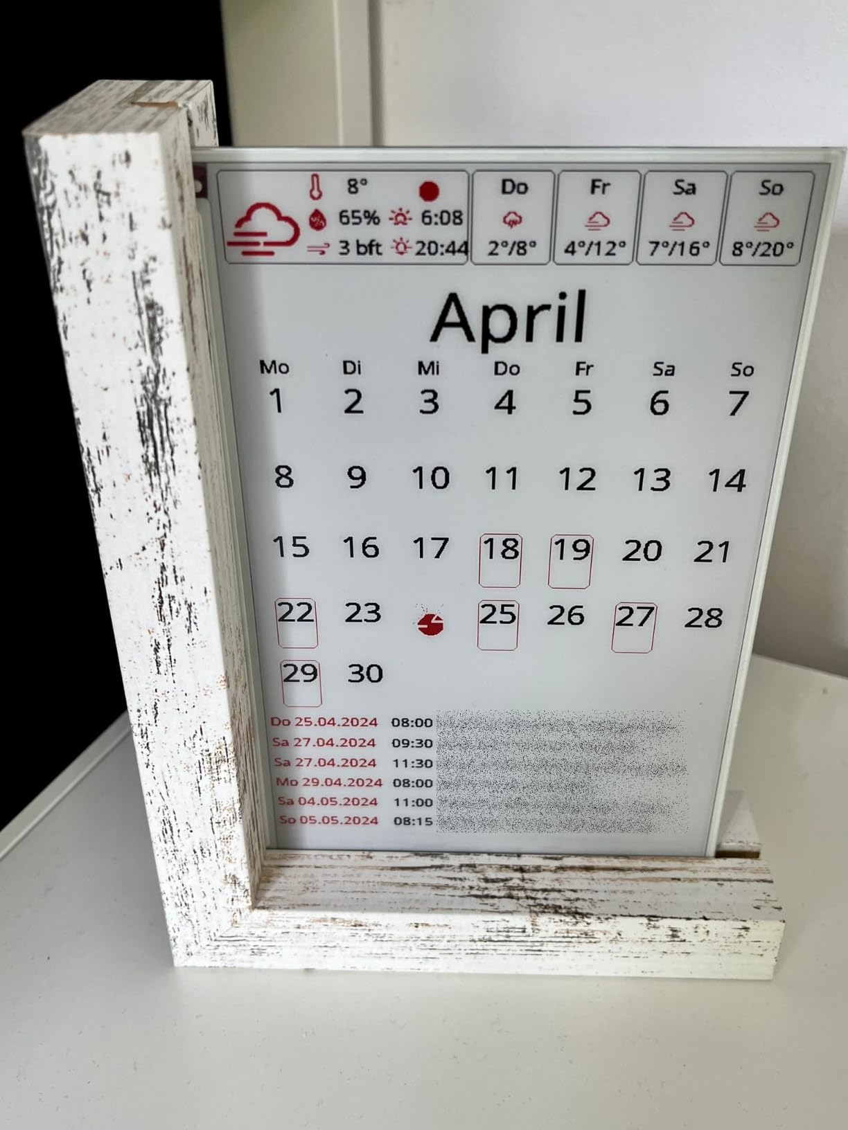 Tolle Anzeige, Update dauert