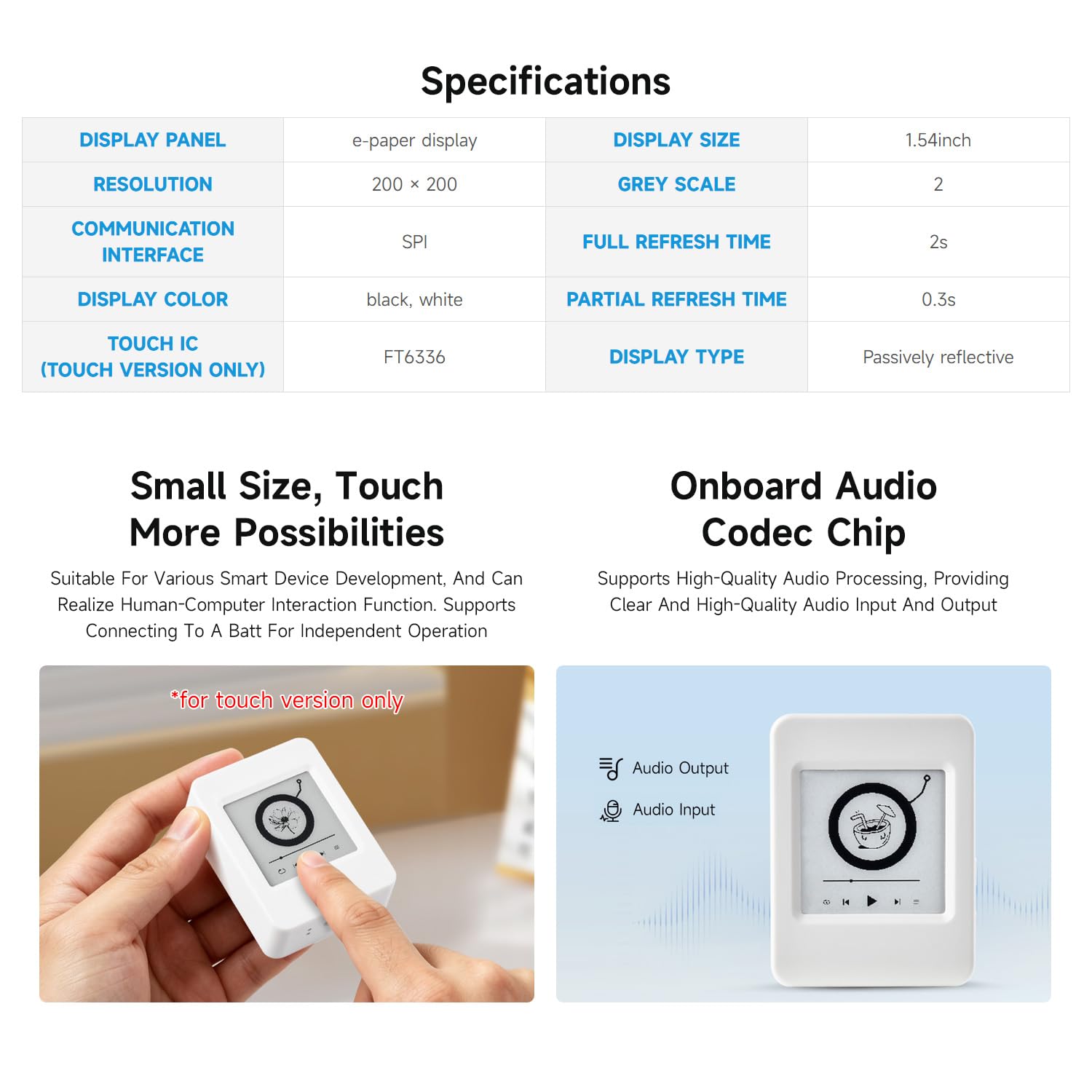 waveshare-esp32-s3-1-54-zoll-e-paper-aiot-entwicklungsboard-200x200-schwarz-wei--2 image 5