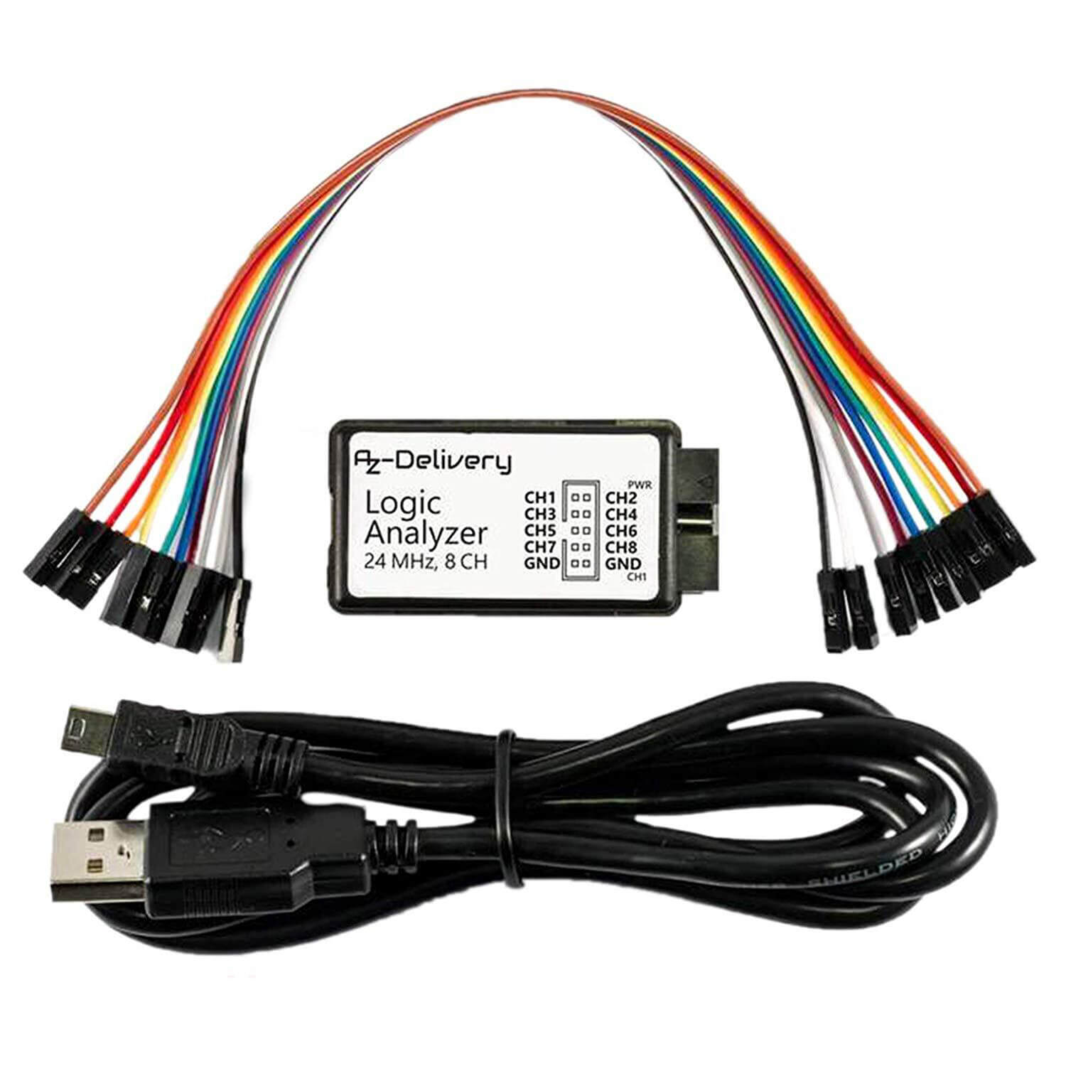 az-delivery-logic-analyzer-8-ch-24mhz-mit-usb-kabel-f-r-arduino-i2c-spi-uart-ana image 3