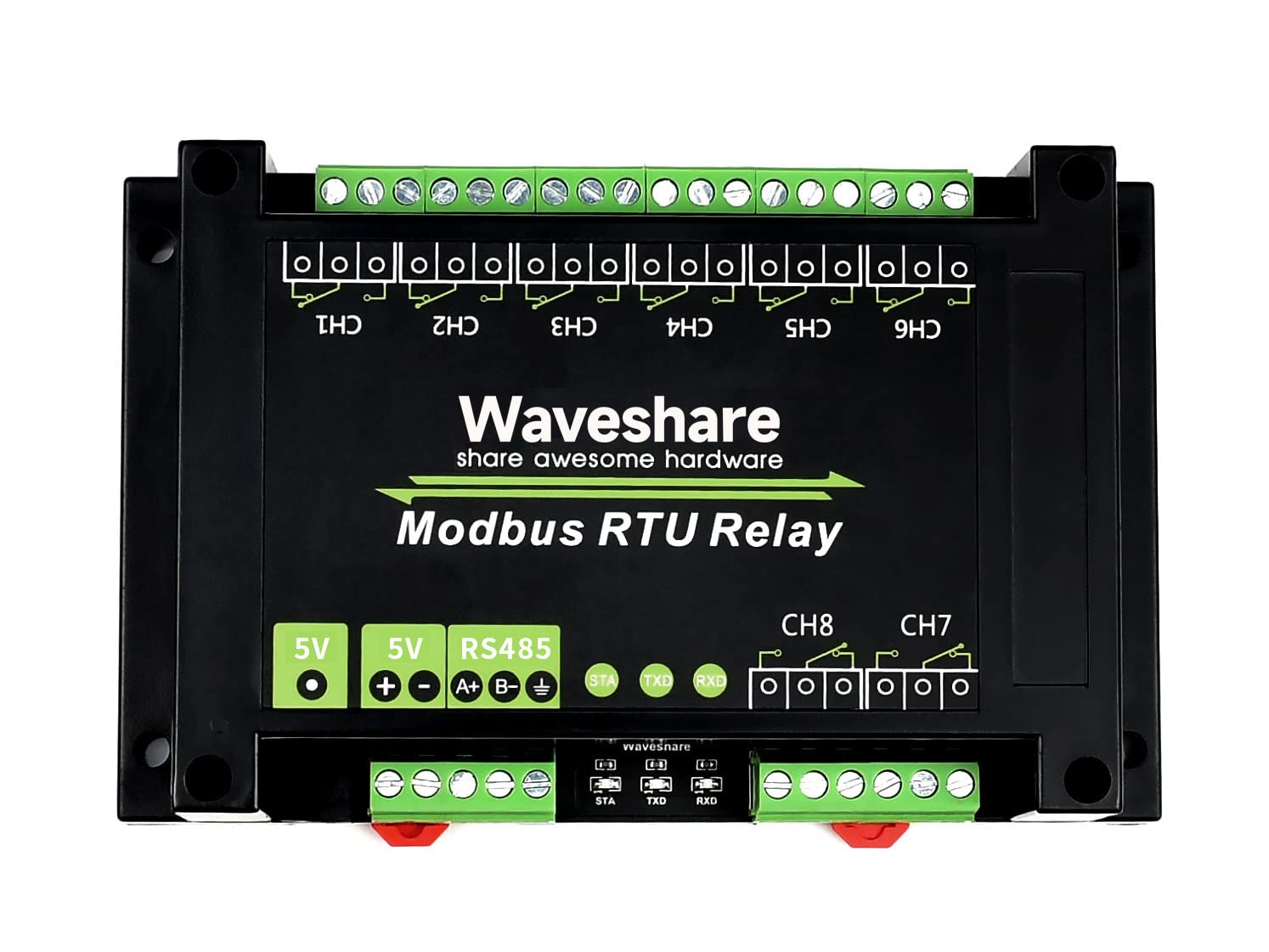 waveshare-industrielles-modbus-rtu-relaismodul-8-kanal-mit-rs485 image 1
