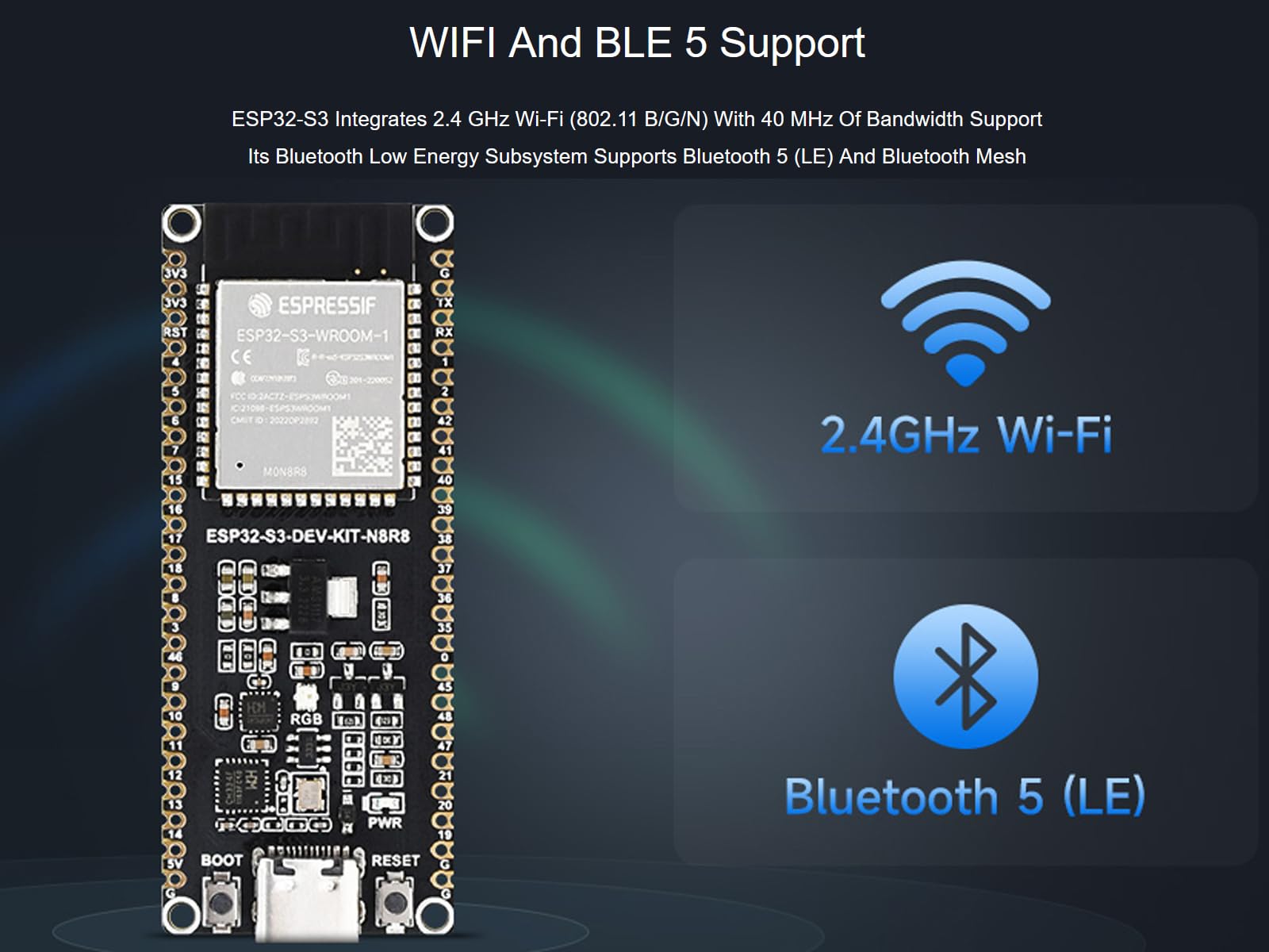 waveshare-esp32-s3-dev-kit-n16r8-wifi-entwicklungsboard-mit-esp32-s3-wroom-1-typ image 4