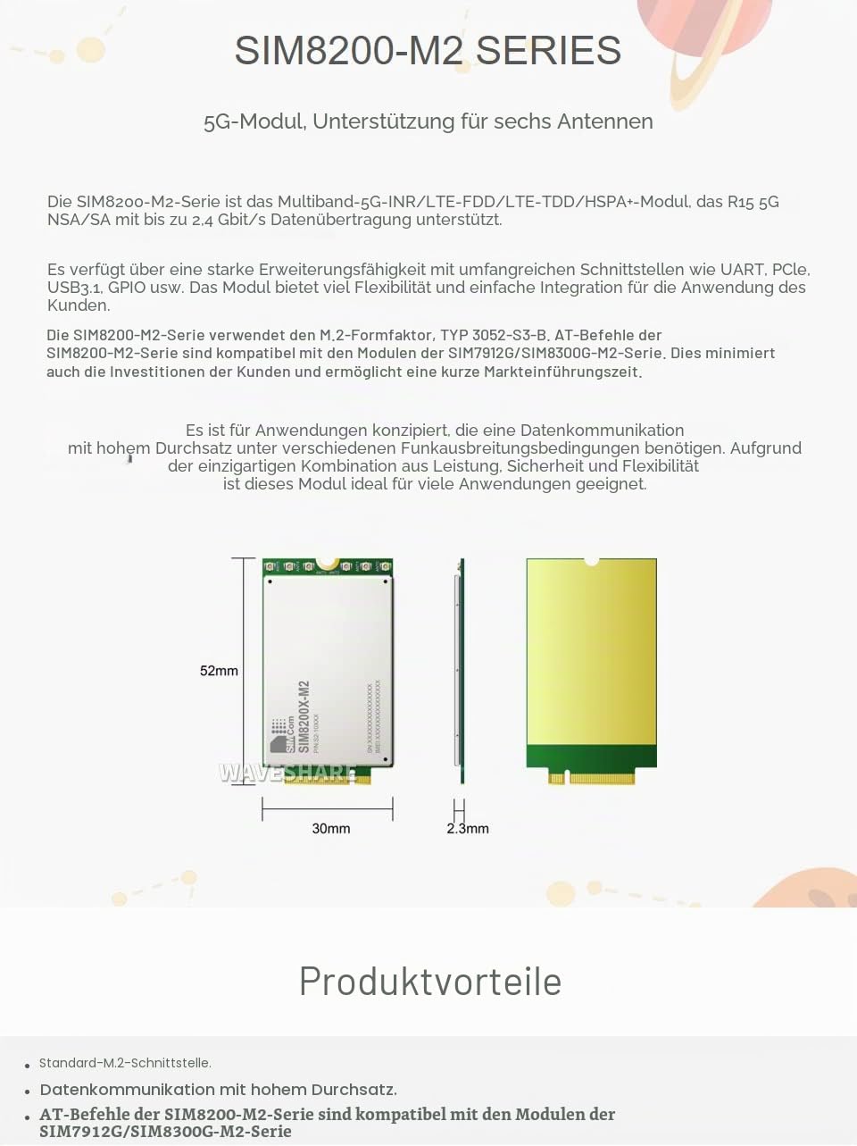 waveshare-sim8200-m2-5g-modul-m-2-formfaktor-multiband-nr-lte-bis-4-gbps image 2