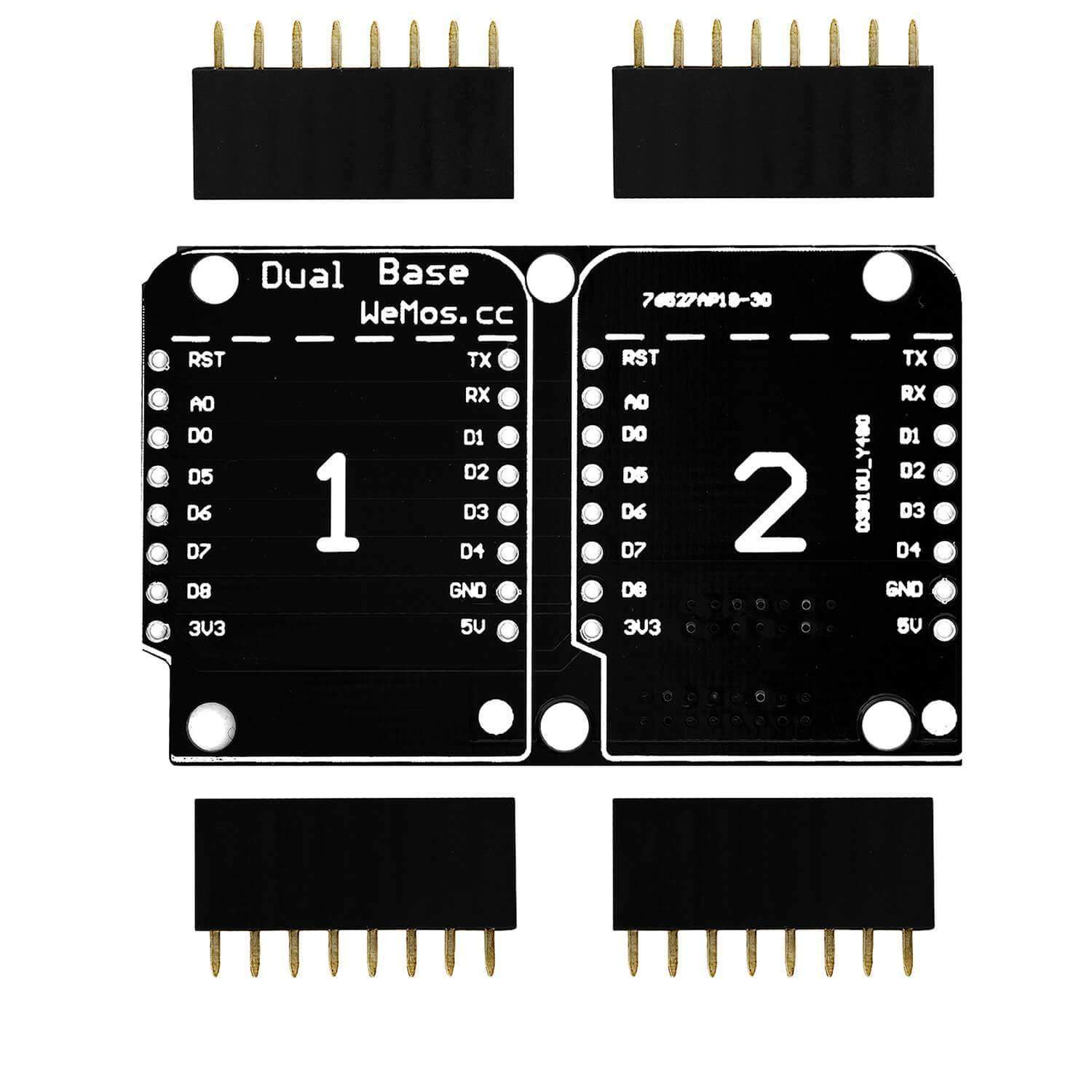 az-delivery-dual-base-shield-pcb-board-f-r-d1-mini-nodemcu-esp8266 image 2