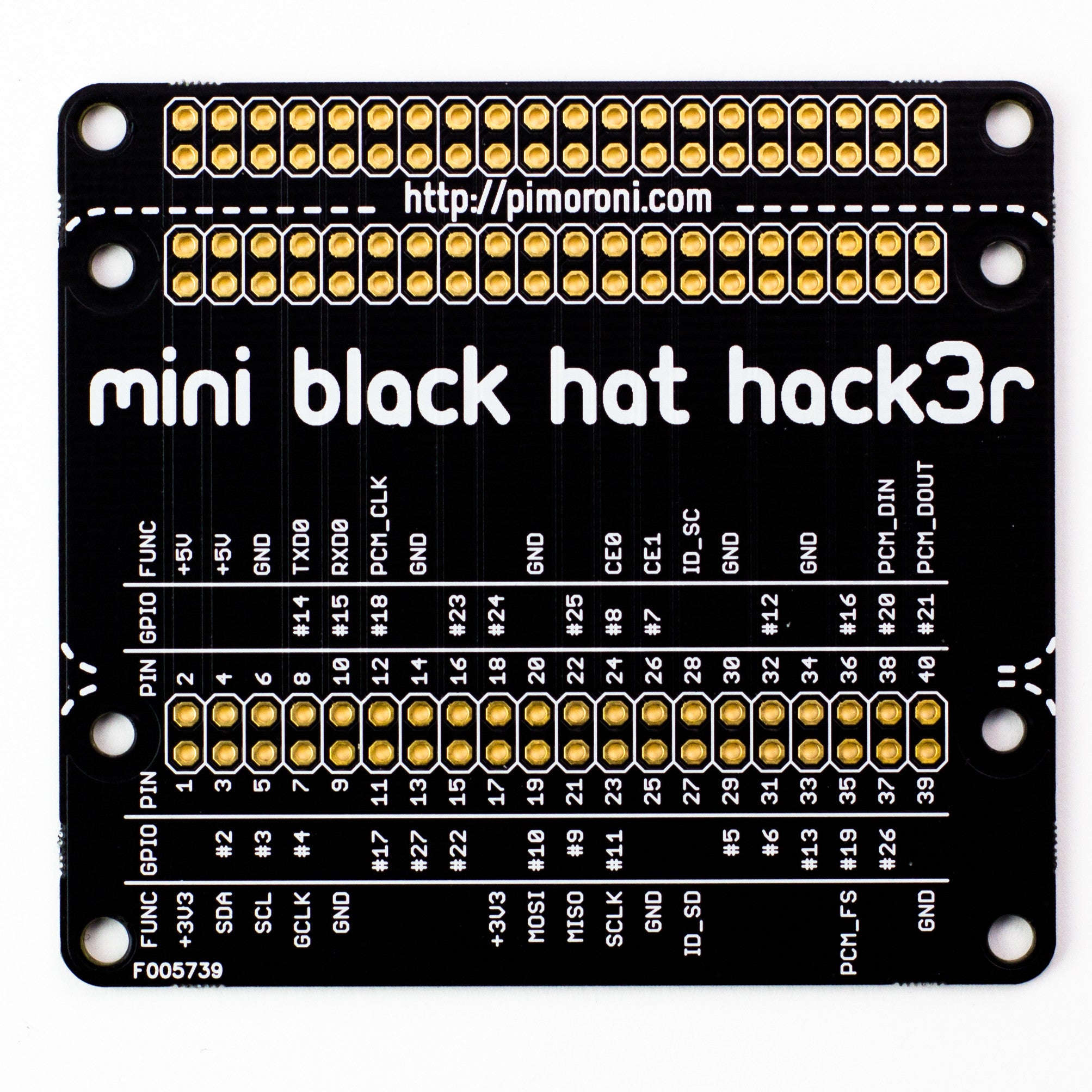 pimoroni-mini-black-hat-hack3r-gpio-debug-board-f-r-raspberry-pi-hat-phat image 2
