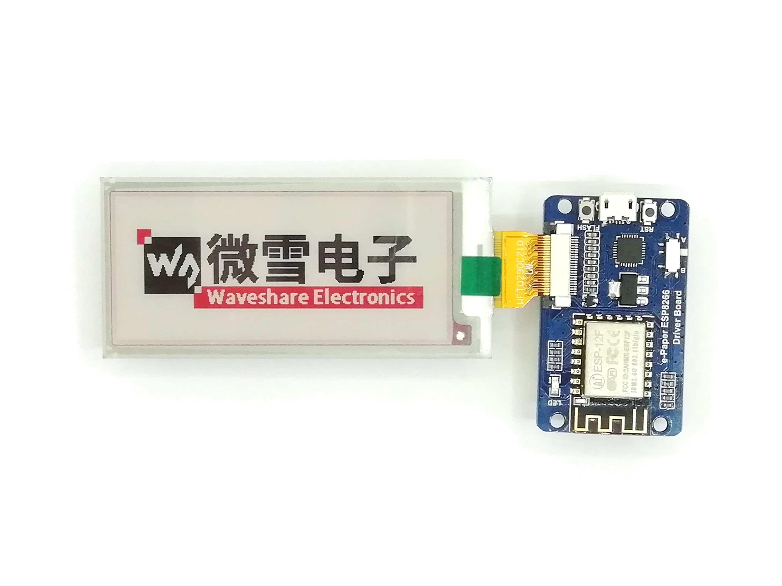 waveshare-2-9-zoll-e-ink-display-modul-296x128-dreifarbig-mit-esp8266-wifi-drive image 1