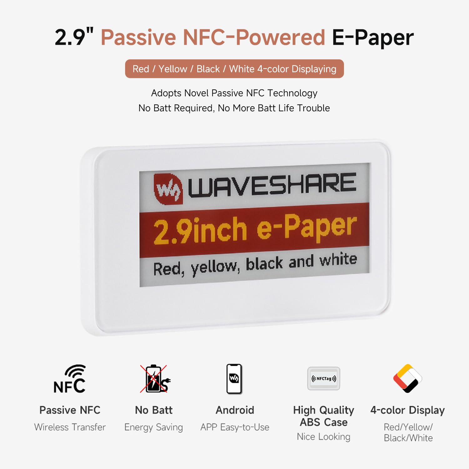 waveshare-2-9-zoll-passives-nfc-e-paper-g-4-farben-ohne-batterie image 3