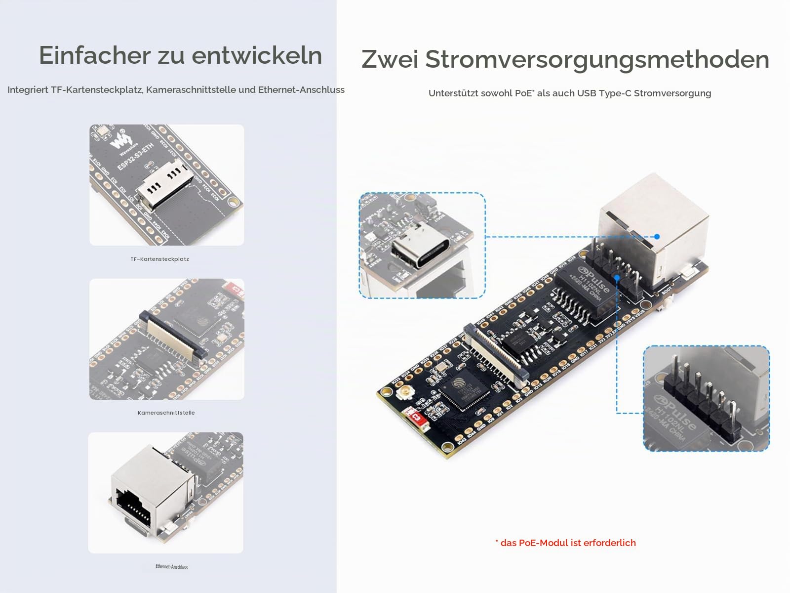 waveshare-esp32-s3-ethernet-entwicklungsplatine-rj45-10-100-mbit-kamera-usb-c-tf image 4