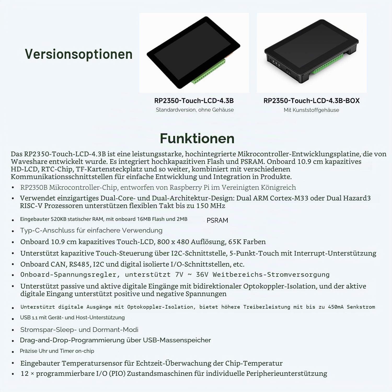 waveshare-rp2350-touch-lcd-4-3b-entwicklungsboard-mit-4-3-kapazitivem-touchdispl image 4