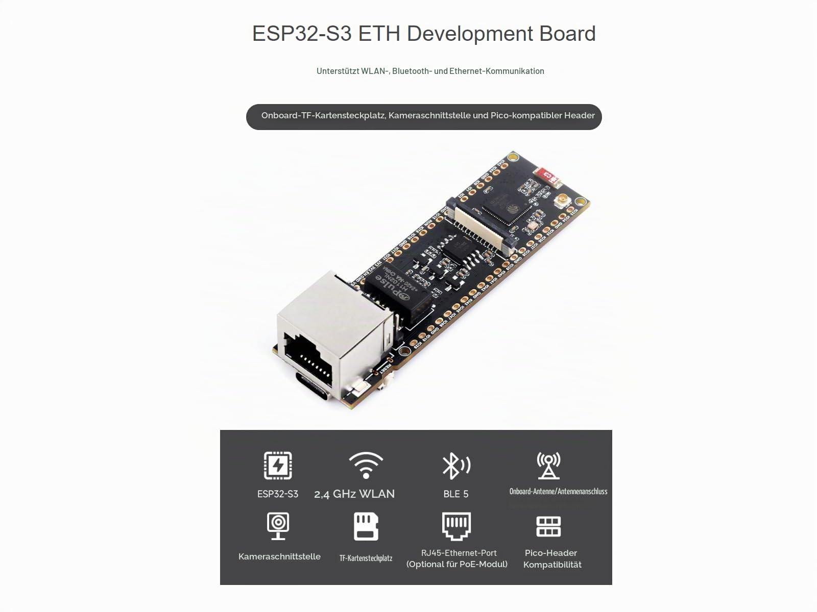 waveshare-esp32-s3-eth-development-board-mit-poe-und-kamera image 2