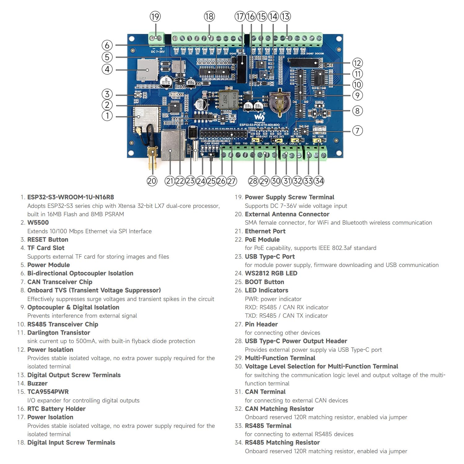 waveshare-industrial-esp32-s3-steuerboard-mit-8-kanal-digital-i-o-rs485-can-poe image 8