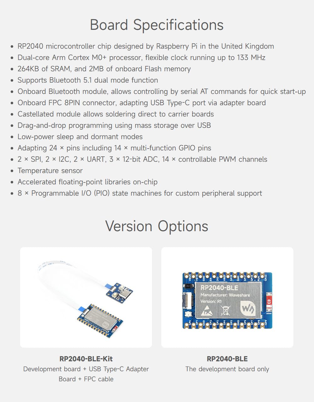 waveshare-rp2040-ble-entwicklungsboard-rp2040-microcontroller-board-mit-bluetoot image 4