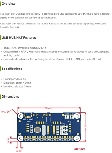 waveshare-4-port-usb-hub-board-f-r-raspberry-pi-mit-usb-zu-uart-konverter image 7