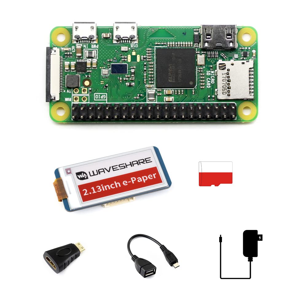 waveshare-zero-wh-package-e-raspberry-pi-zero-wh-mit-2-13-e-paper-hat image 1