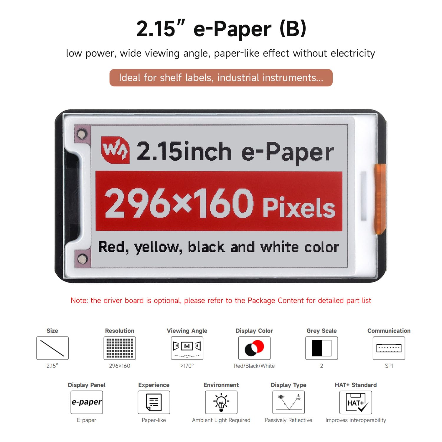 waveshare-2-15-zoll-e-paper-display-b-296x160-rot-schwarz-wei-spi-mit-treiberboa image 3
