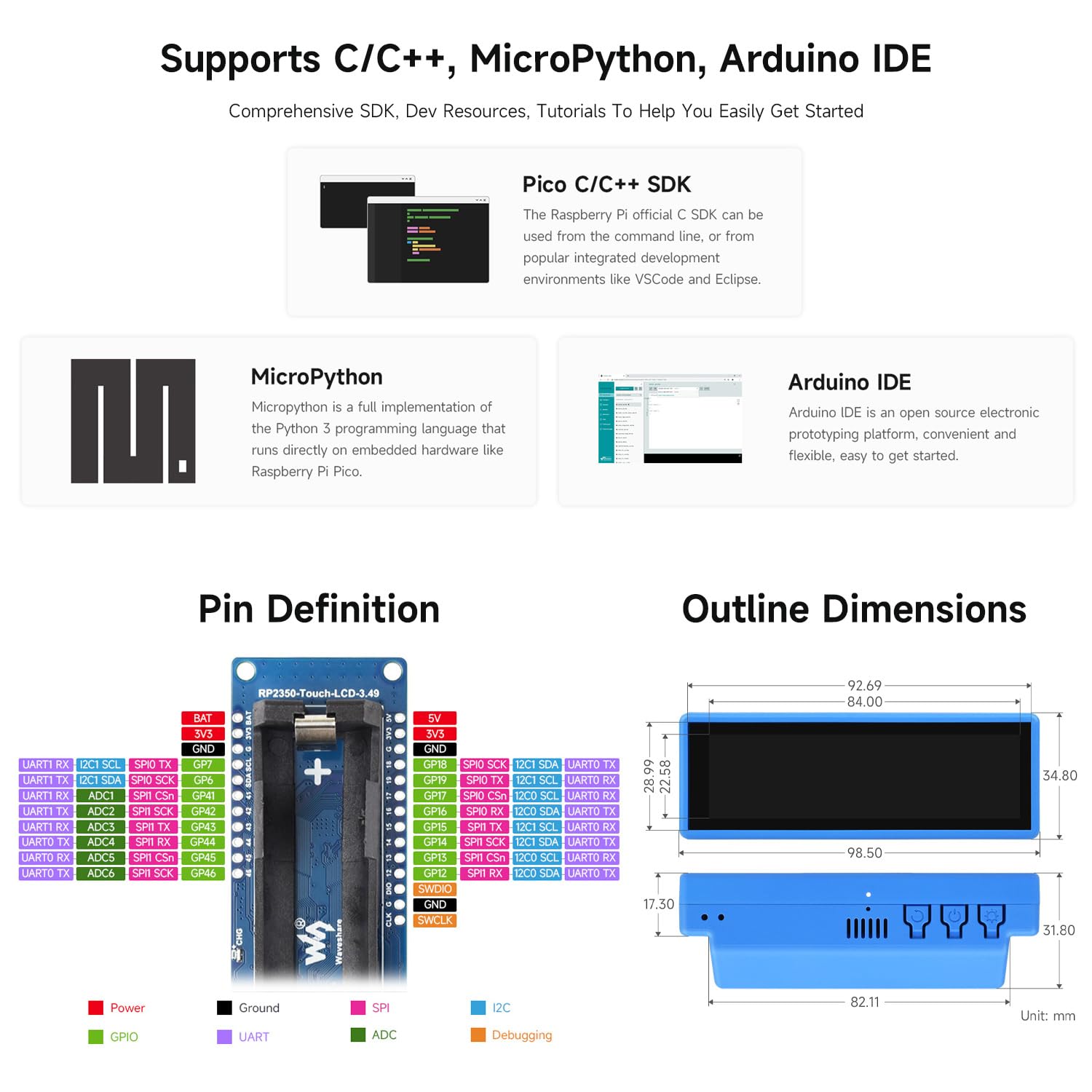 waveshare-rp2350-board-mit-3-49-zoll-ips-touch-display-172x640-imu-rtc-audio image 8