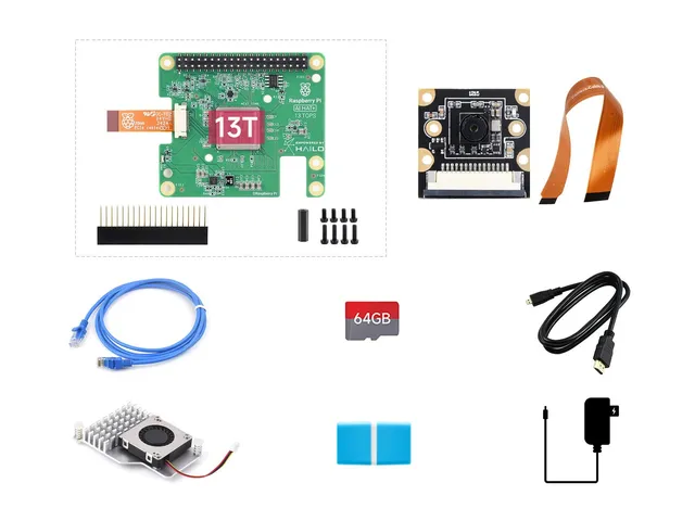 waveshare-rpi5-1gb-ai-kit-c-raspberry-pi-5-1gb-bundle-mit-ai-hat-13t-und-imx219- image 1