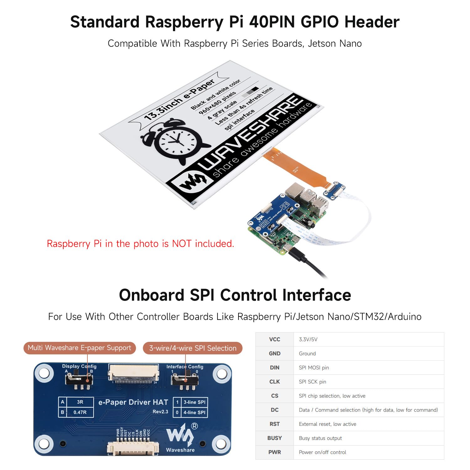 waveshare-13-3-zoll-e-paper-hat-display-960x680-spi-mit-treiberplatine image 6