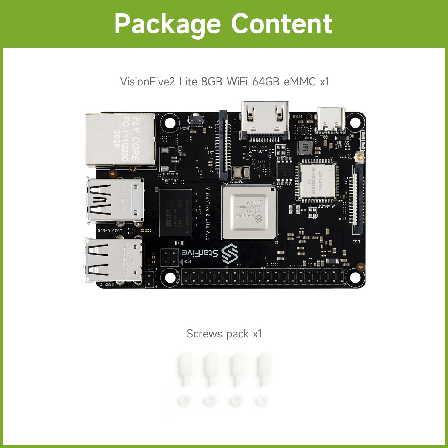 waveshare-visionfive2-lite-risc-v-single-board-computer-8gb-ram-64gb-emmc-wifi image 2