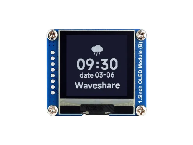 waveshare-1-5-zoll-oled-display-modul-128x128-spi-i2c-schwarz-wei image 1