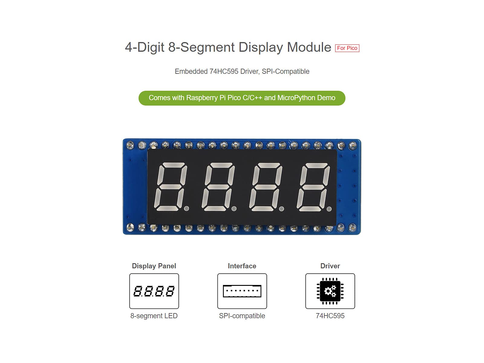 waveshare-4-stelliges-8-segment-led-display-modul-f-r-raspberry-pi-pico-rot-spi- image 3