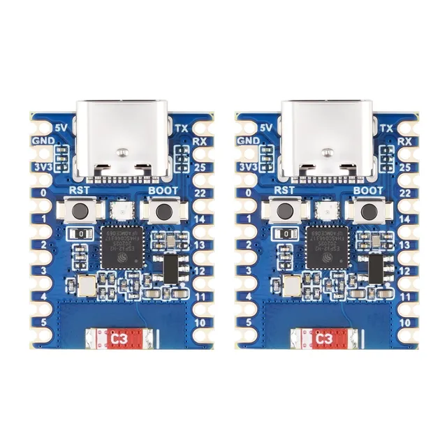 waveshare-esp32-h2-mini-entwicklungsboard-2er-set-ble-zigbee-thread-4mb-flash image 1