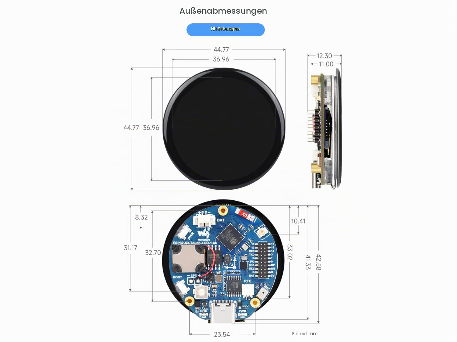 waveshare-esp32-s3-1-46-zoll-rund-touch-lcd-entwicklungsboard-412x412-ips-wifi-b image 8