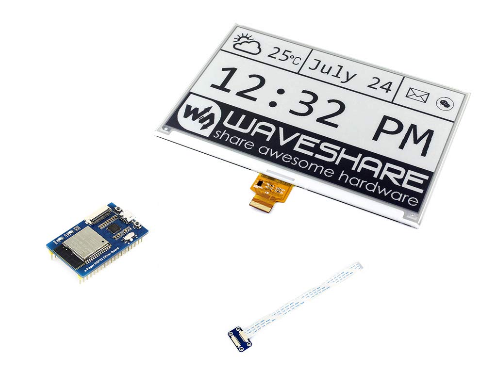 waveshare-7-5-zoll-e-paper-hat-modul-800x480-e-ink-esp32-treiberboard-wifi-bluet image 1