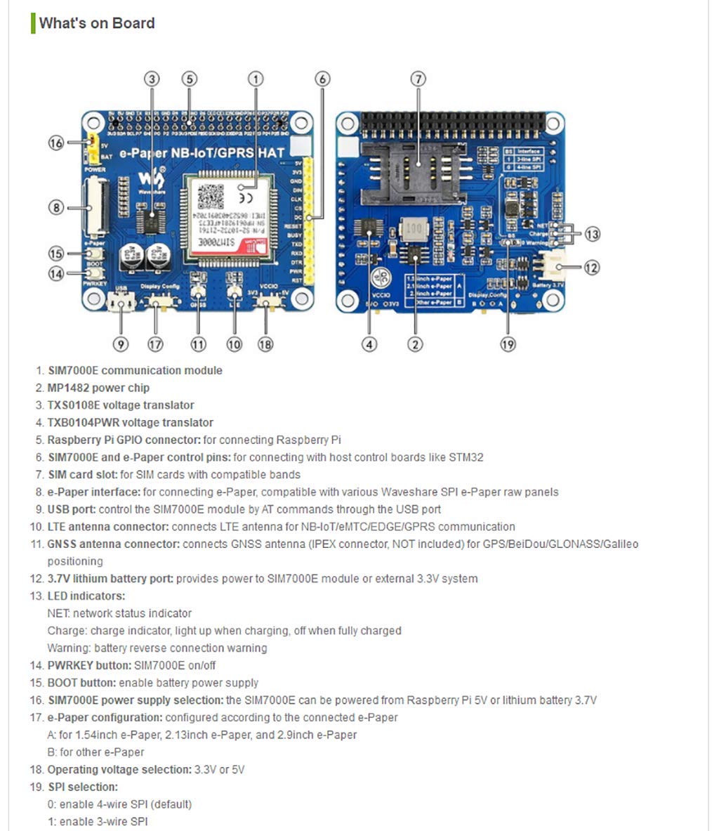 waveshare-e-paper-iot-driver-hat-f-r-raspberry-pi-mit-sim7000e-nb-iot-emtc-gprs image 6