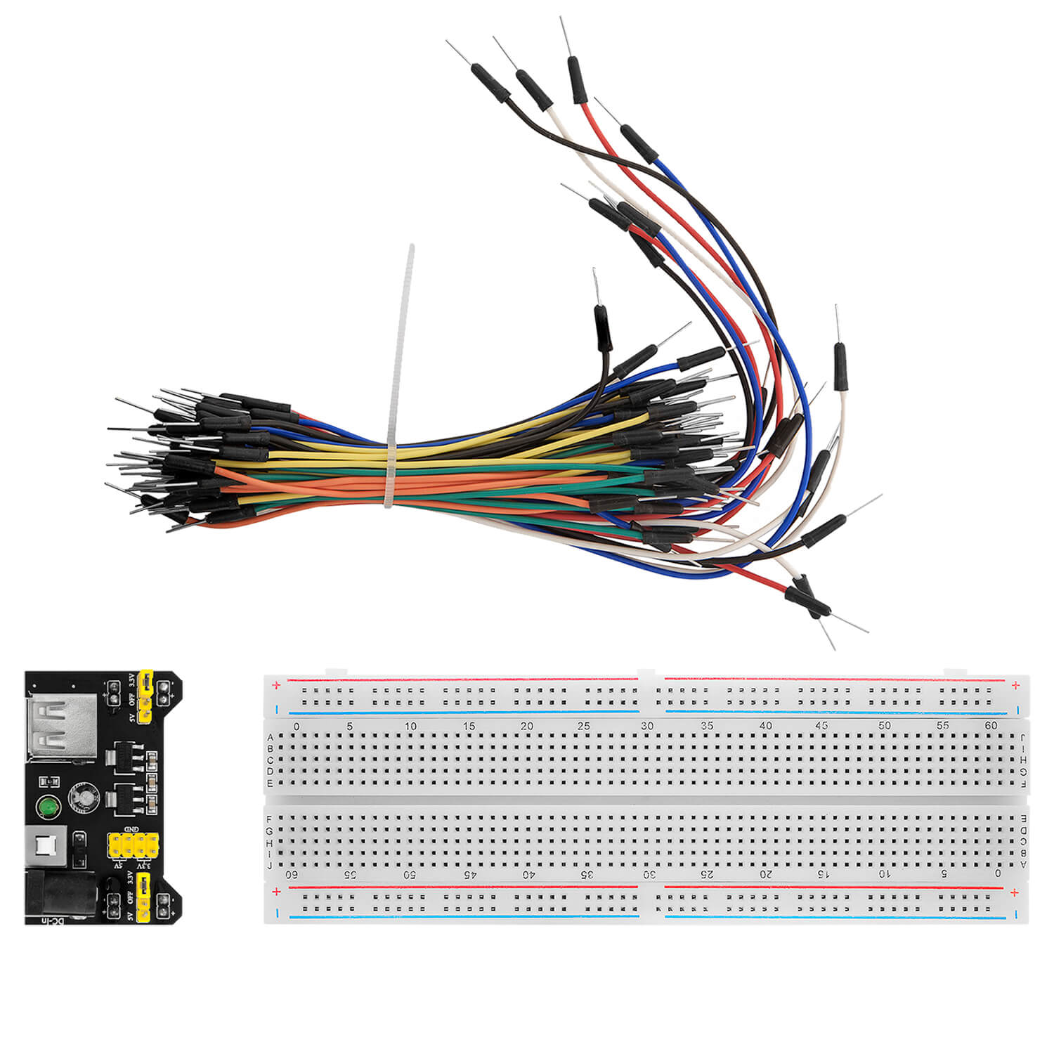 az-delivery-mb-102-breadboard-kit-mit-830-kontakten-netzteil-adapter-und-65-stec image 2
