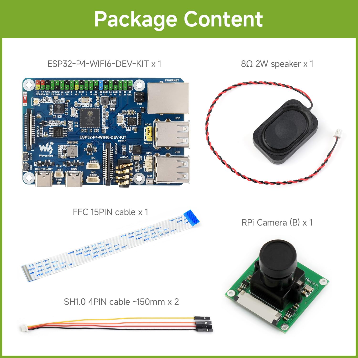 waveshare-esp32-p4-wifi6-dev-kit-entwicklungsboard-mit-lautsprecher-und-kabel-es image 2