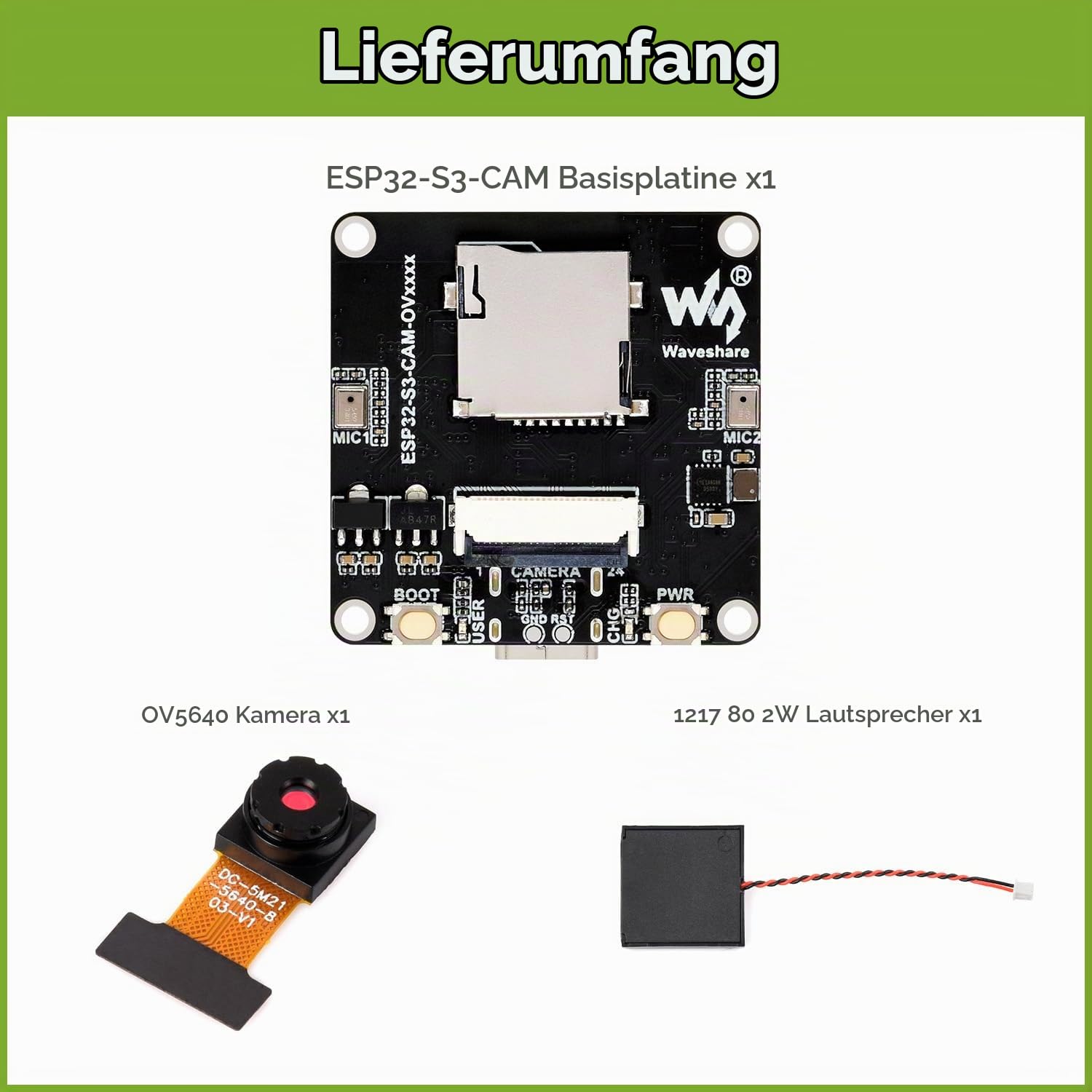 waveshare-esp32-s3-cam-ov5640-aiot-kamera-entwicklungsboard-audio-i-o-display-an image 2