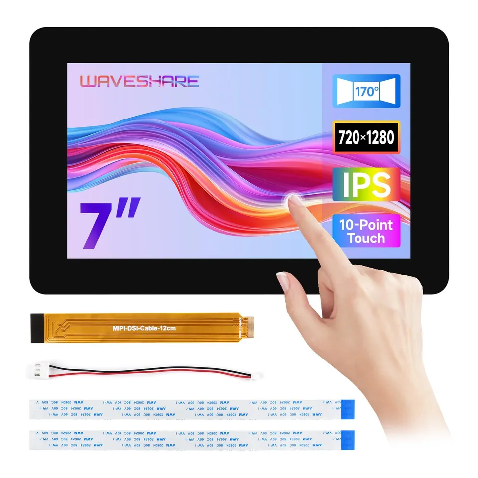 waveshare-7-zoll-dsi-touch-display-720x1280-ips-f-r-raspberry-pi-5-4b-3b-10-punk image 1