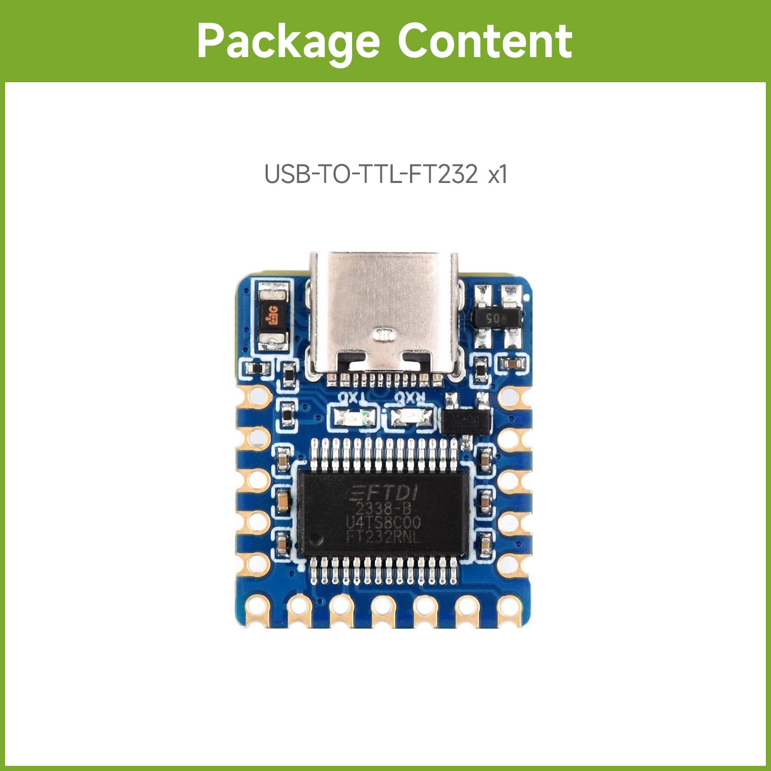 waveshare-usb-zu-uart-ttl-mini-kommunikationsmodul-ft232rnl-ohne-pinheader-berst image 2