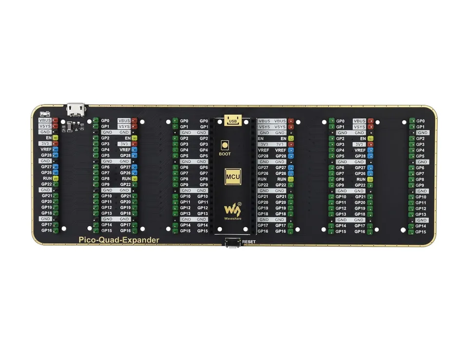 waveshare-4xports-quad-gpio-expander-f-r-raspberry-pi-pico-mit-usb-power image 1