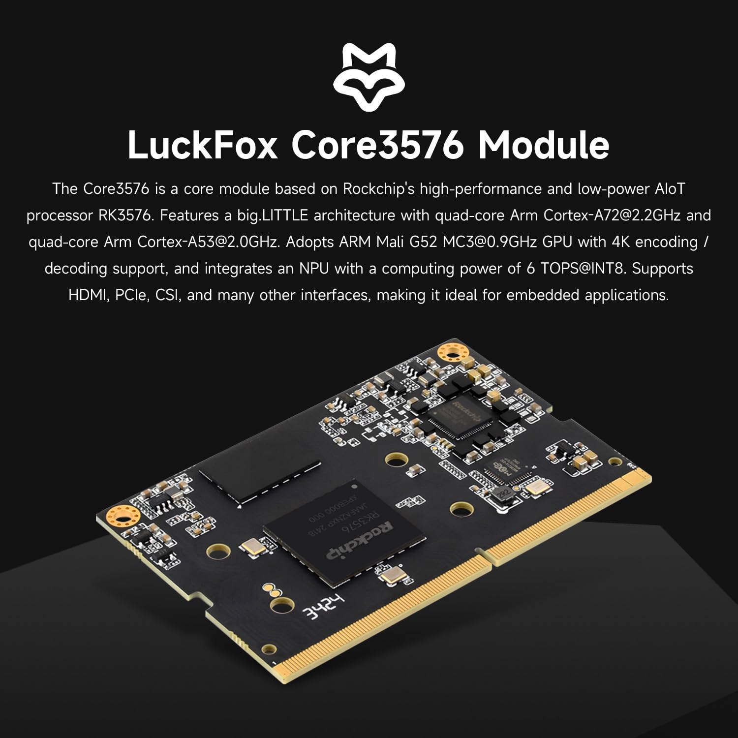waveshare-luck-fox-core3576-modul-rk3576-octa-core-6-tops-npu-4gb-ram-0gb-emmc image 3