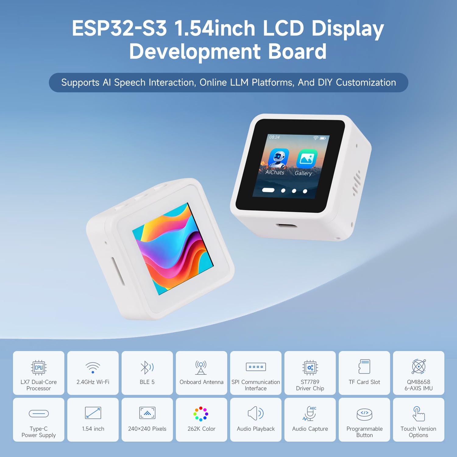 waveshare-esp32-s3-touch-lcd-1-54-1-54-zoll-touch-display-board-240x240-dual-mik image 3