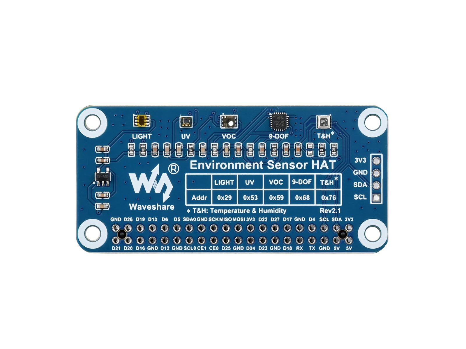 waveshare-environment-sensor-hat-f-r-raspberry-pi-licht-bme280-imu-uv-voc-i2c image 1