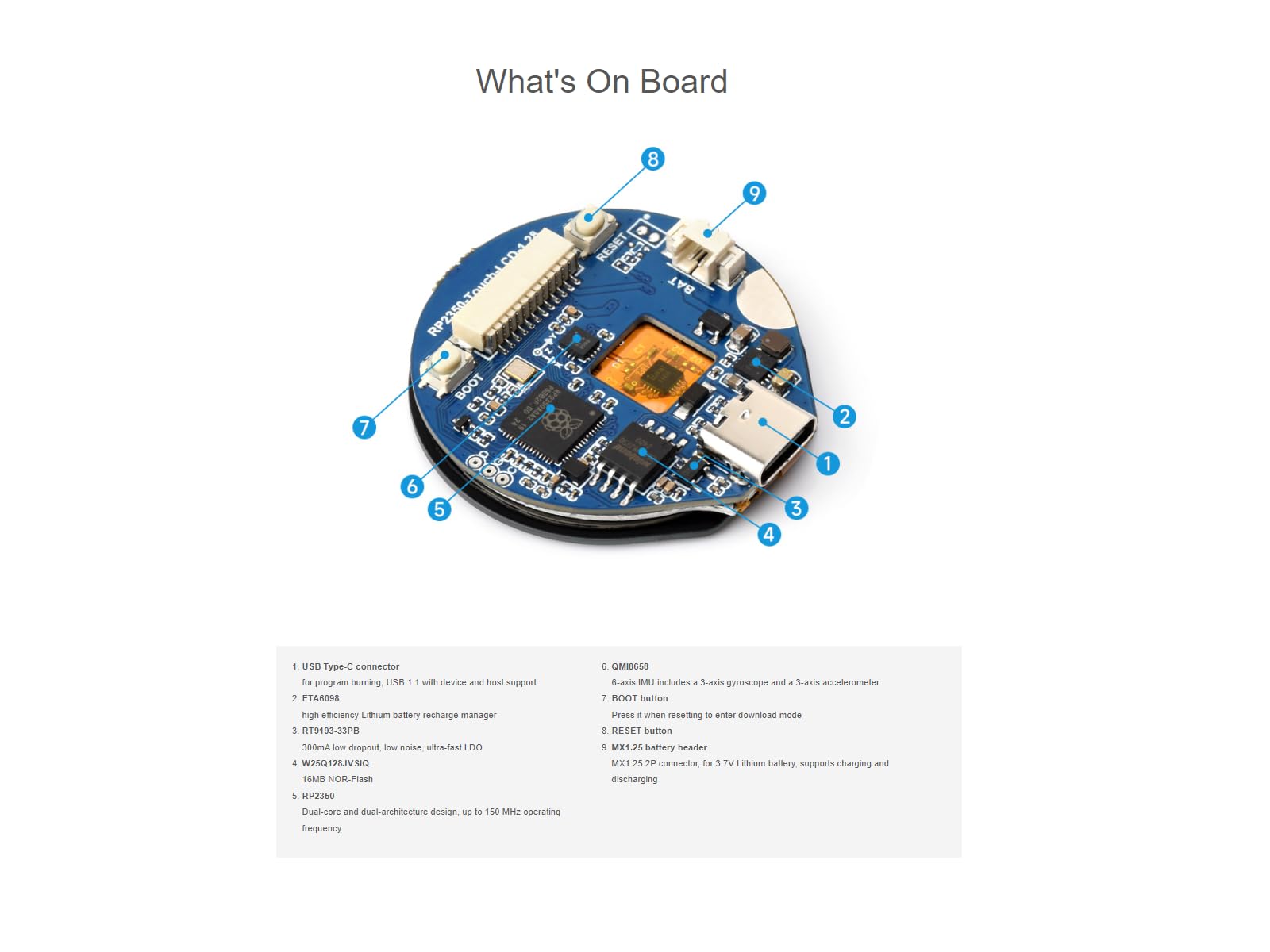 waveshare-rp2350-touch-lcd-1-28-zoll-mcu-board-rund-240x240-mit-6-achsen-sensor- image 6